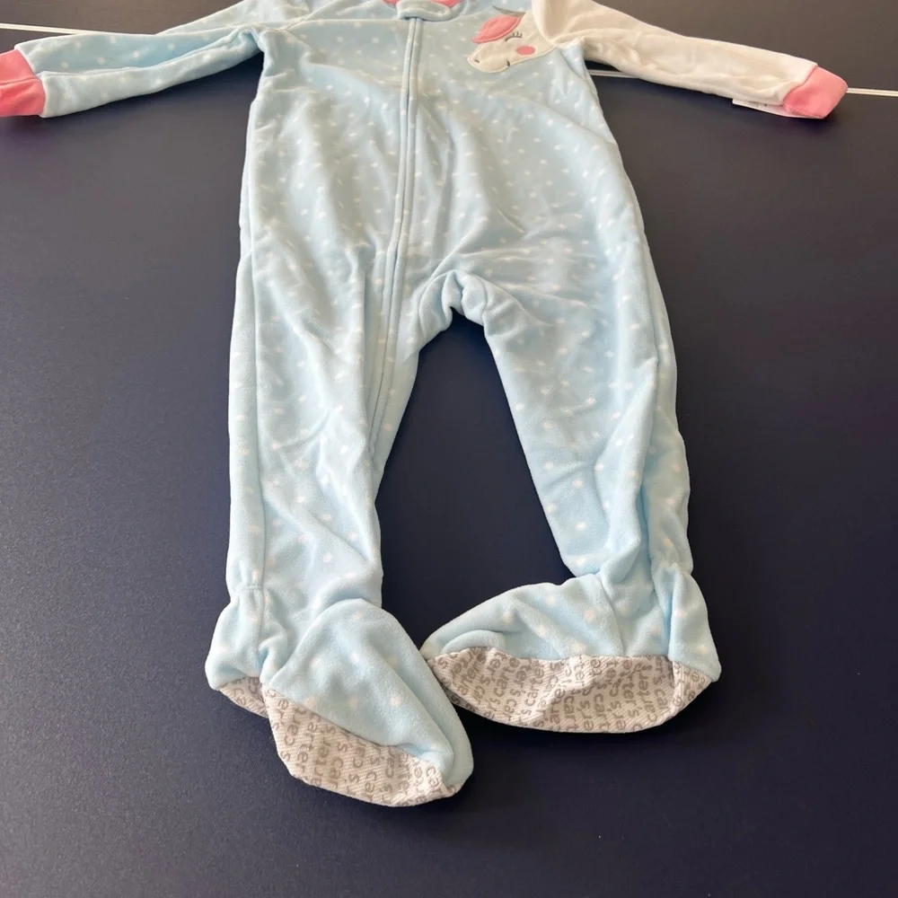 Carter's 1 Piece Fleece Unicorn Pajama PJs‎ Toddler Girl Sleeper Footie Size 24M